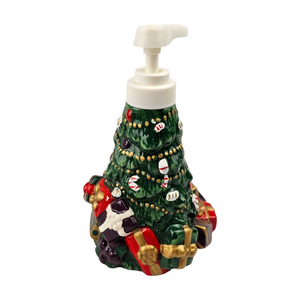 Allure 1996‎ Christmas Tree Ceramic Soap Dispenser Holiday Decor - Picture 4 of 12